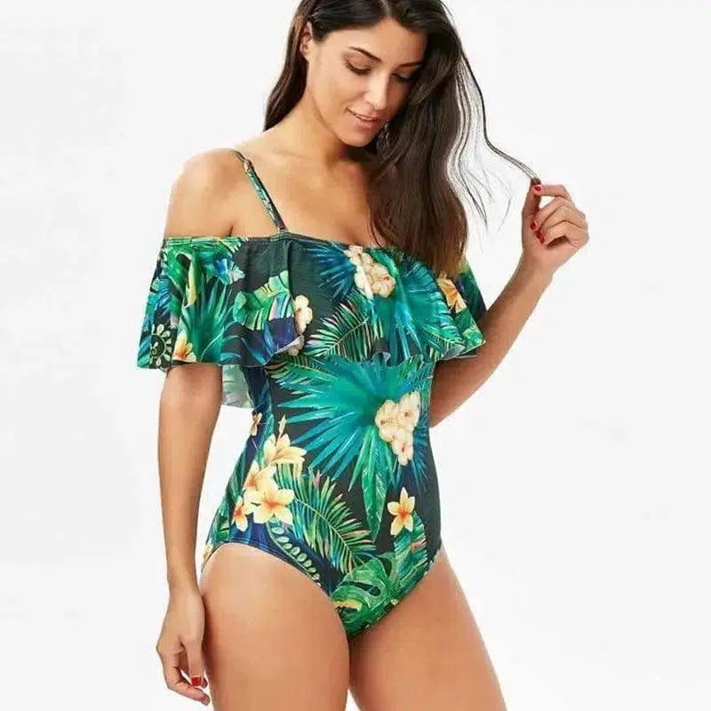 One Piece Floral Bathing Suit-2