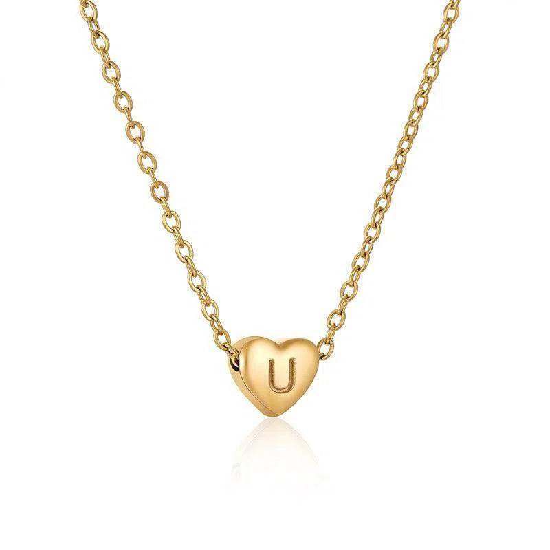 Ins Style Love Letter Necklace Women Stainless Steel Heart-shaped Niche Clavicle Chain Fashion Necklace-25