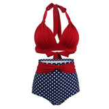 Polka dot high waist swimsuit-8