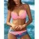 Printed Split Four-color Swimsuit Bikini-Pink-5