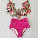 Ruffled Bikini Split Swimsuit European And American Sexy-ROSERENB-8