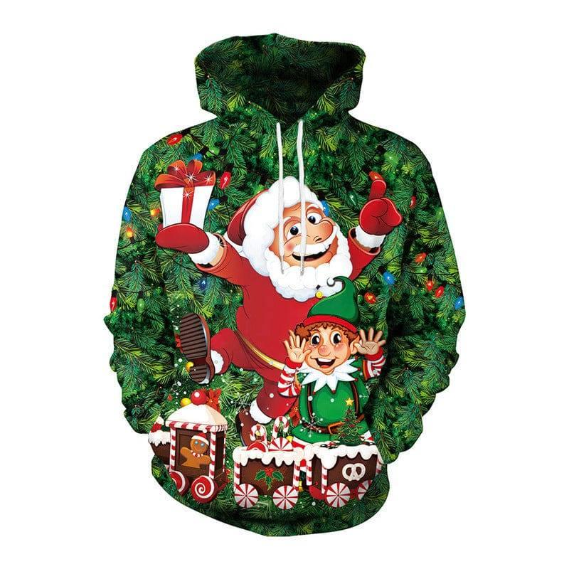 Santa Halloween Christmas Couple Hooded Sweater-2 Style-3