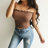 Fashion Summer Skinny Women Sleeveless Crop Tops Backl-Brown-1