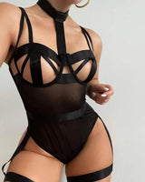 Lingerie Bodysuit With Halter Neck And Garter-5