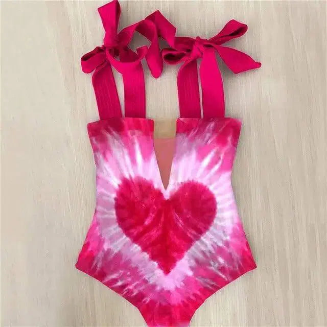 Sexy One Piece Swimsuit Shoulder Strappy Swimsuit Heart-S-13