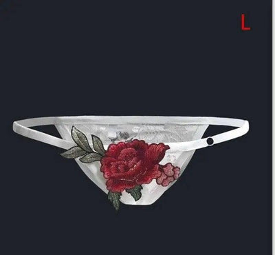 Sexy panties big flower panties-white-2