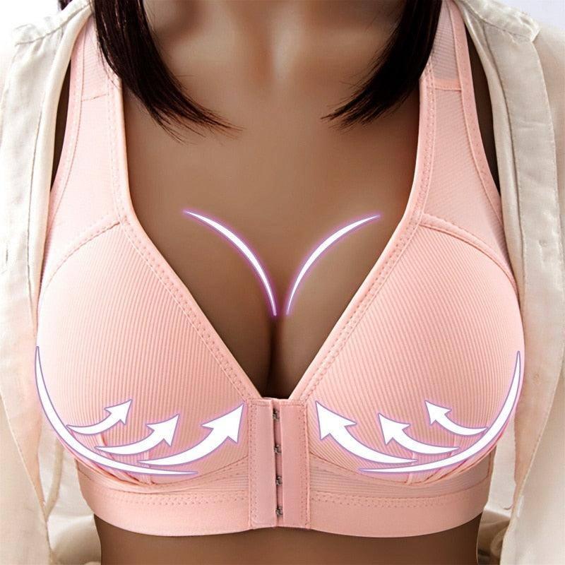 Sexy Push Up Bra Front Closure Solid Color Brassiere-front style1-C-8