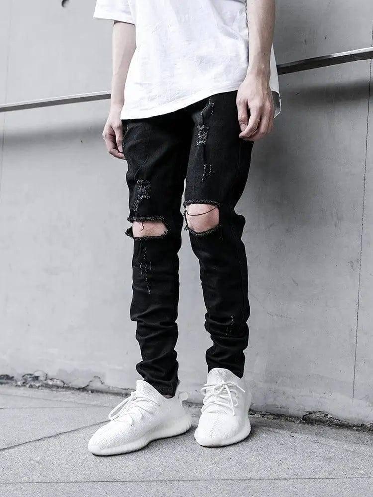 Shredded jeans-Black-1