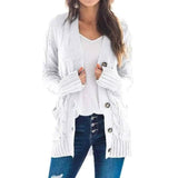 Single breasted long sleeve wool jacket-White-8