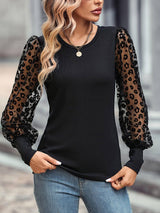 Slim-fit Color Matching Long-sleeved Top-10