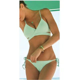 Solid Macaron Color Swimsuit Bikini-2