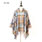 Spring Autumn And Winter Plaid Ribbon Cap Cape And Shawl-DP 08 Blue And Yellow-9