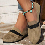 Stripe Design Mesh Flat Shoes Fashion Casual Breathable Slip-4