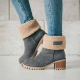 Suede Ankle Boots Adjustable Platform Heels Shoes-8