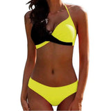 Swimsuit European And American Sexy Hard Pack Split Bikini-Yellow-2