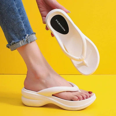 Thick Sole Wedges Flip Flops For Women Summer Clip-7