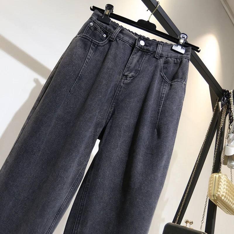 Jeans Woman High Waist Loose Plus Size Zipper Full Length Female Denim Harem Pants 4xl 5xl 6xl-5