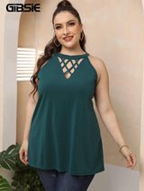 Trendy Plus-Size Strappy Top for Women-4