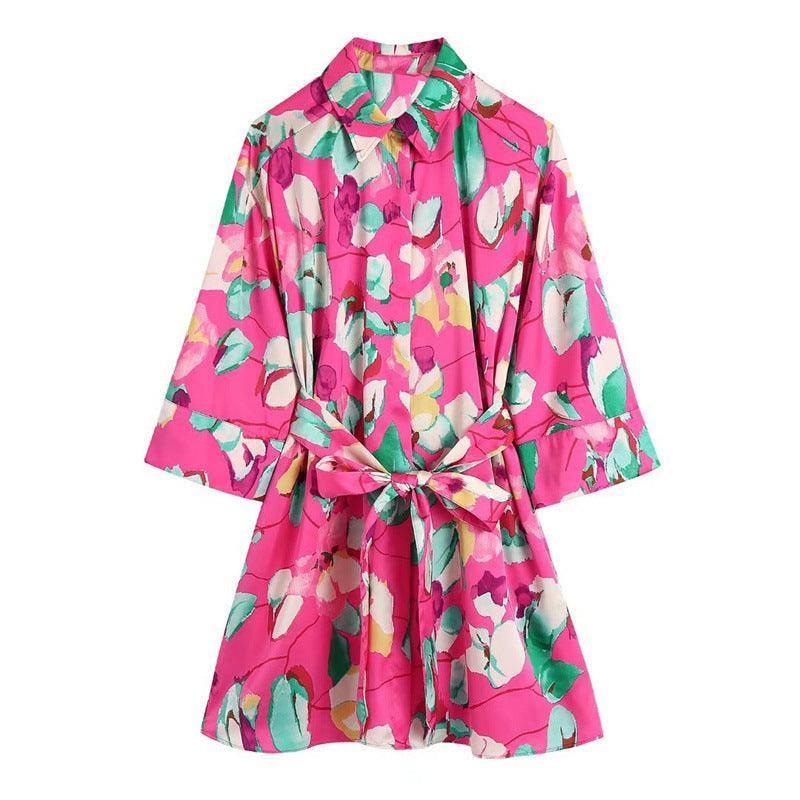 Floral Belted Kimono Romper - Chic Summer Trend-5