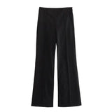 Women's Clothing With Belt Casual Suit Jacket Pants-Black Pants-17