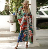 Women's Fashion Bohemian Long Dress Retro Style Long Sleeve-XK10-11