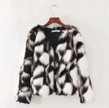 Women's Faux Fox Coat Short Fur-Blackandwhitecrash-3