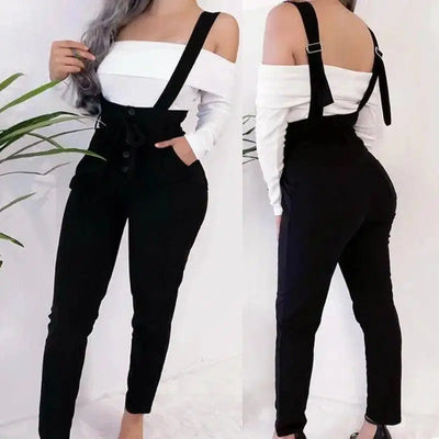 LOVEMI - Women's high waist casual jumpsuit suspenders