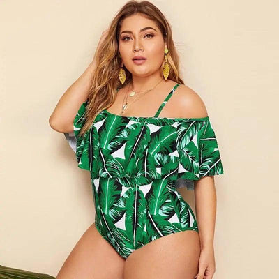 Women's plus size bikini-Green-2