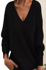 V-Neck Drop Shoulder Sweater