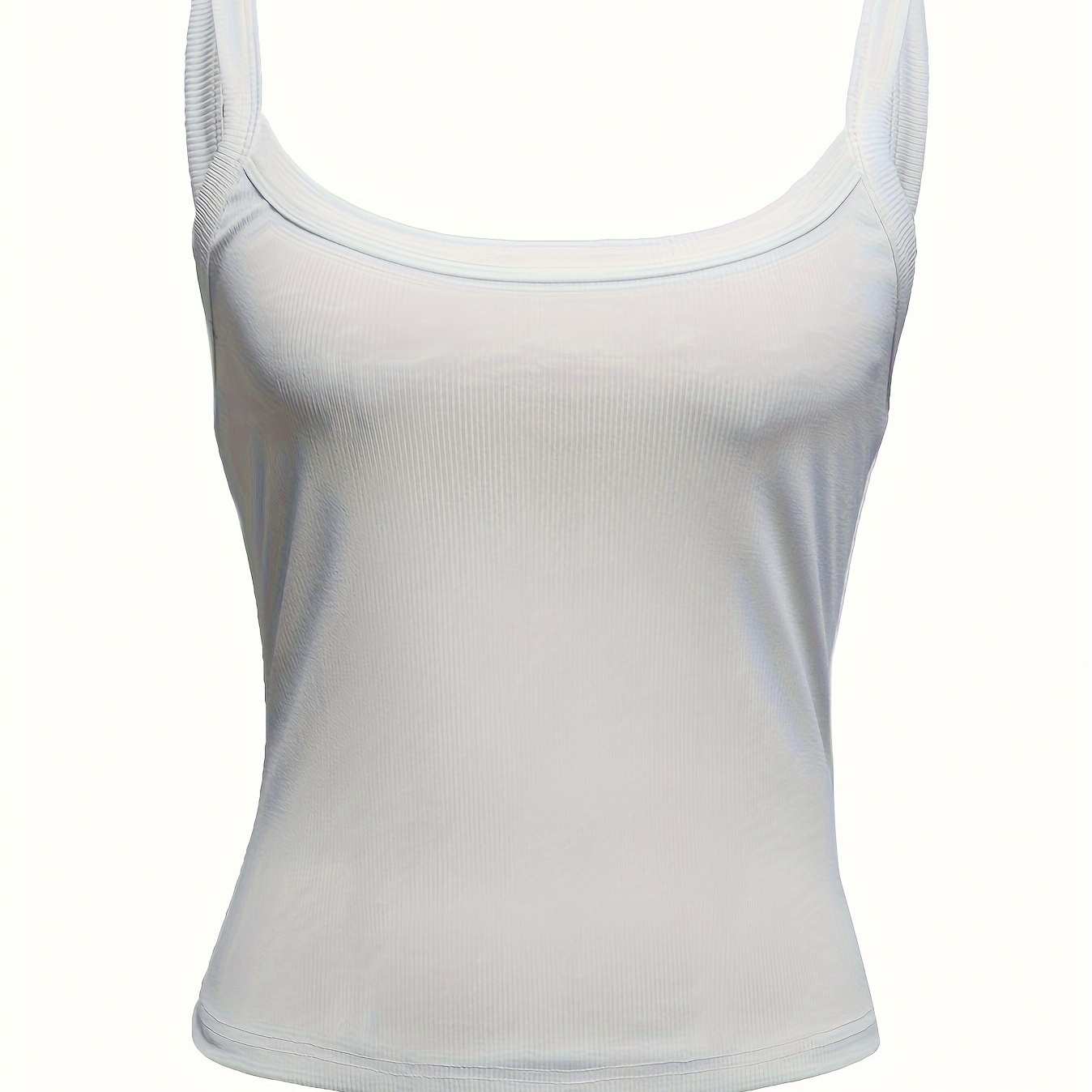 Women's Solid Color Ribbed Camisole Top | Knitted Tight-Fit Basic